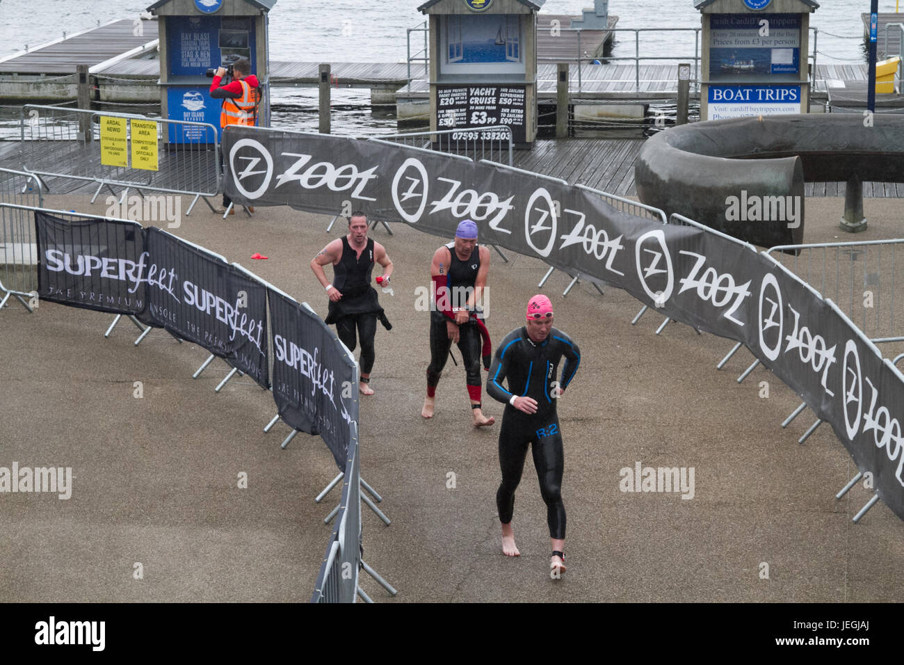 Cardiff Triathlon, Cardiff Bay, South Wales. 25 June 2017. Athletes