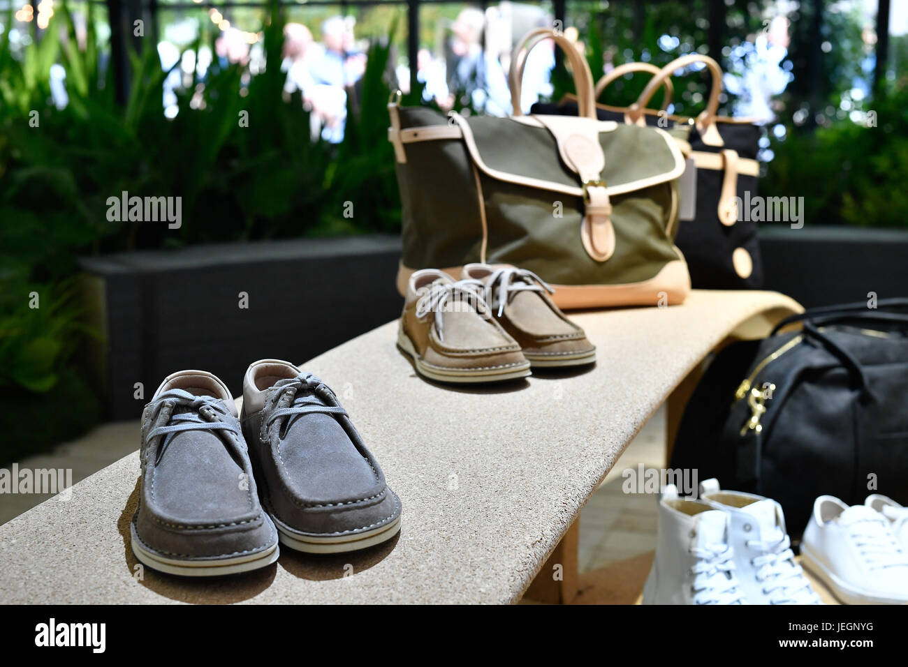 Paris, France. 24th June, 2017. Creations of BIRKENSTOCK for the Spring and  Summer 2018 collection are pictured during a show in Paris, France, on June  24, 2017. Credit: Chen Yichen/Xinhua/Alamy Live News