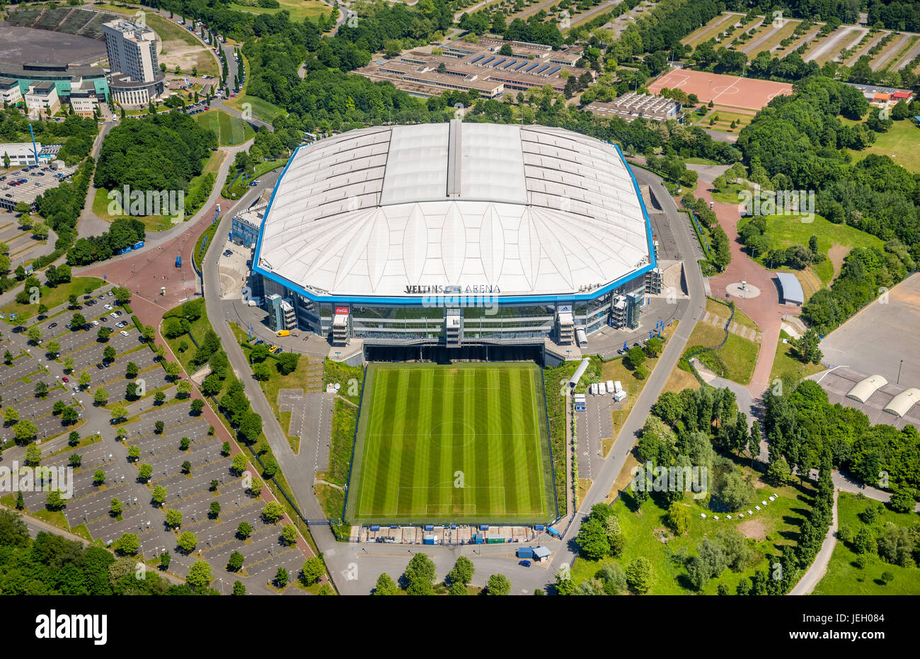 Veltins Arena, Schalke stadium, Bundesliga stadium, Schalker field, Gelsenkirchen, Ruhr district, North Rhine-Westphalia Stock Photo