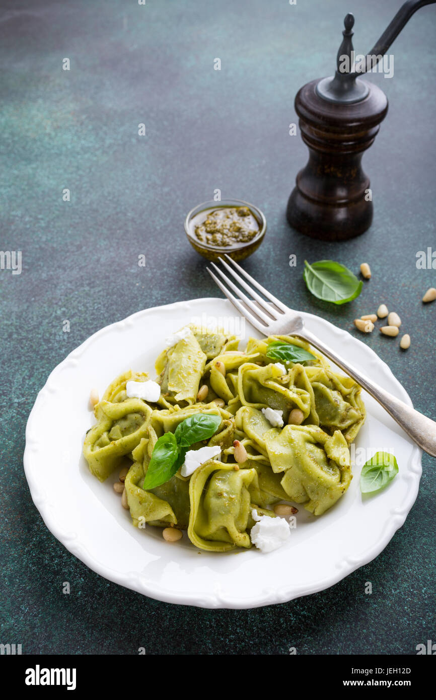 Homemade Italian tortelloni Stock Photo