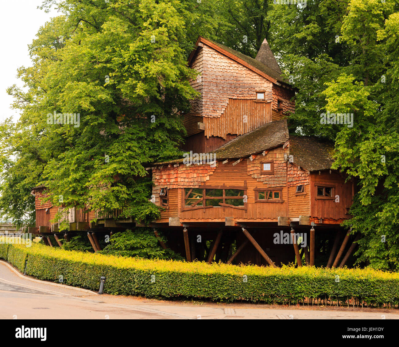 Alnwick Garden tree house in Northumberland, Northern England. The tree