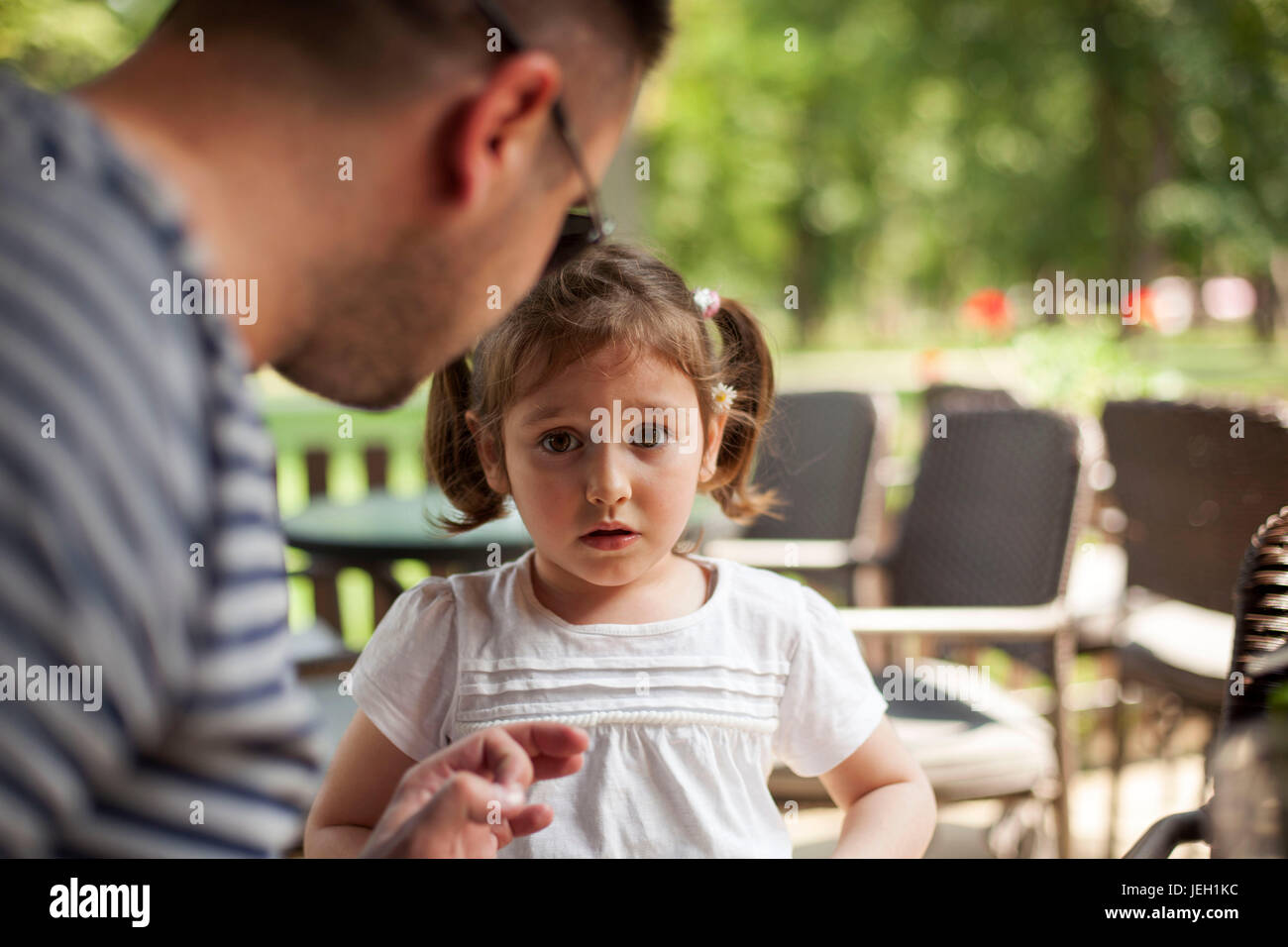 Father Shouting At Young Daughter Stock Photo