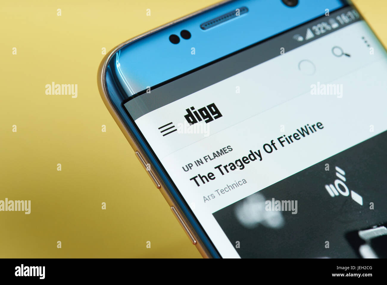 New york, USA - June 23, 2017: Digg application menu on smartphone ...