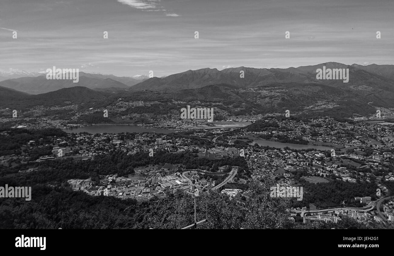 monochrome town Stock Photo