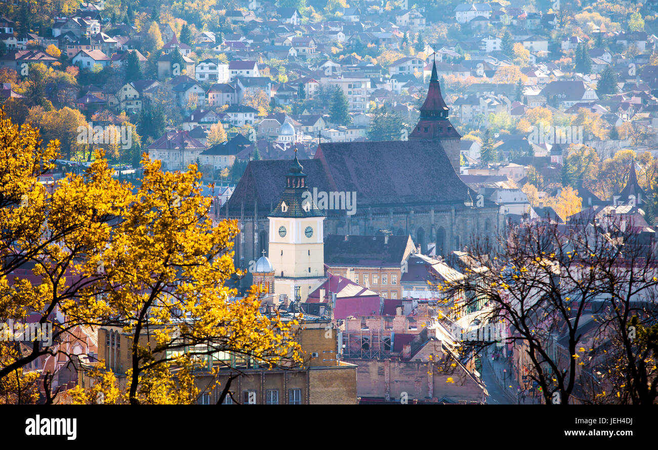 View of Brasov old city known as Kronstadt located in the central part of Romania Stock Photo