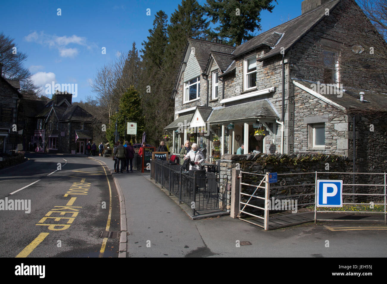 The Potted Out Café Stock Lane Grasmere The Lake District Cumbria England Stock Photo