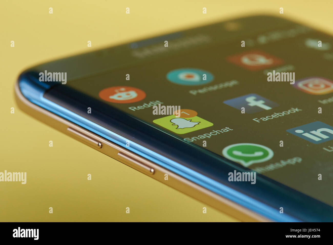 New york, USA June 23, 2017 Snapchat application icon with new