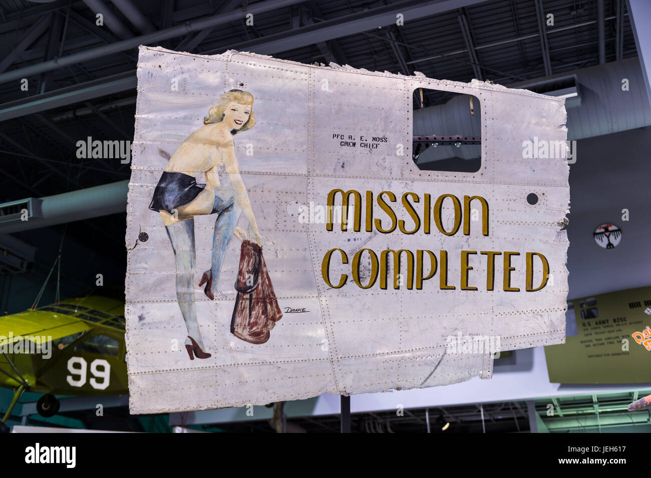 Oshkosh, WI - 3 March 2017: A piece of nose art from WWII aircraft