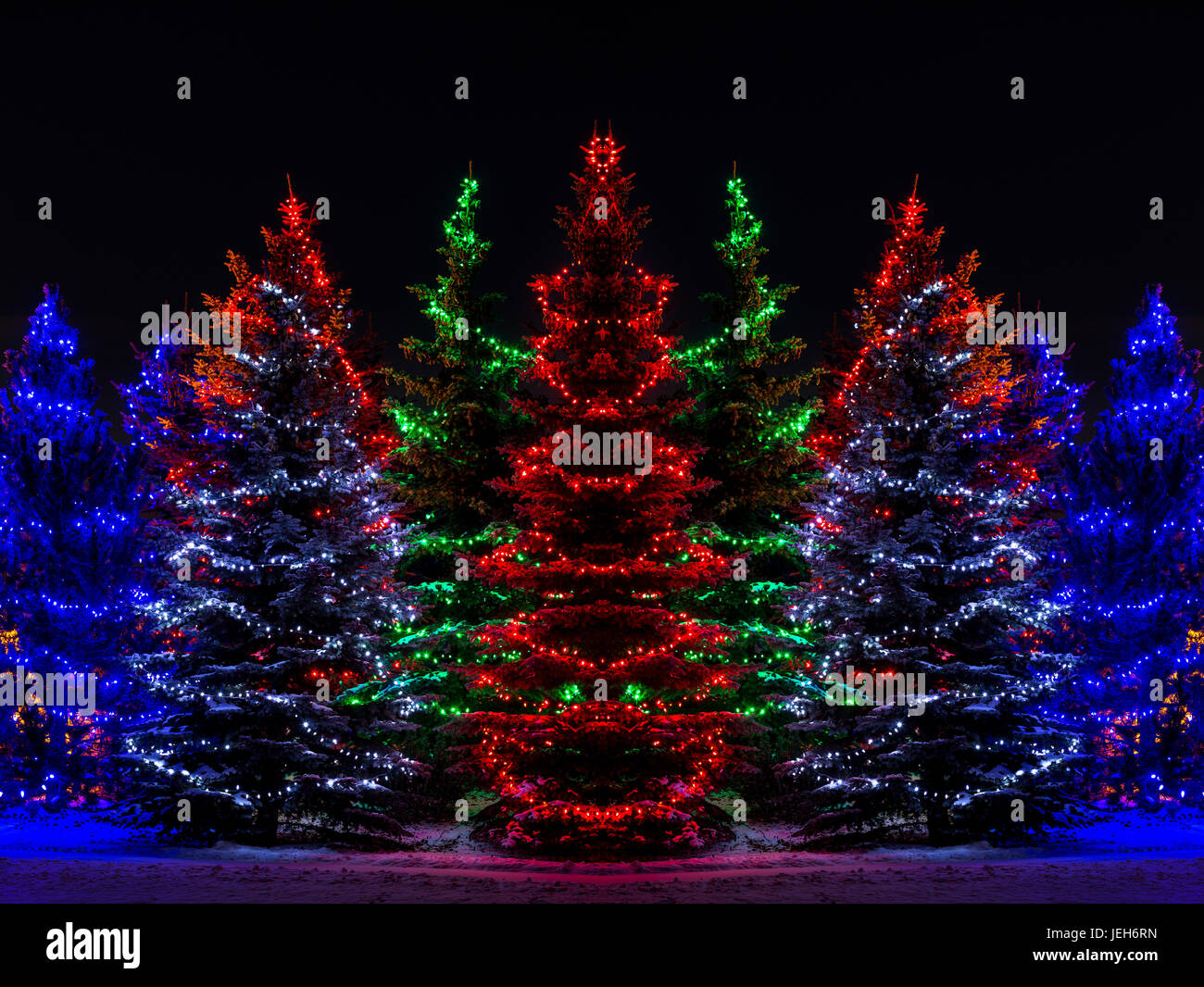 Colourful Christmas lights around 
