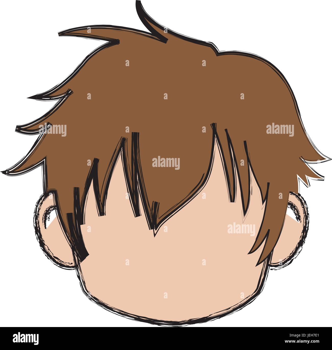 blurred boy of faceless head of little kid anime with haircut style Stock  Vector Image & Art - Alamy