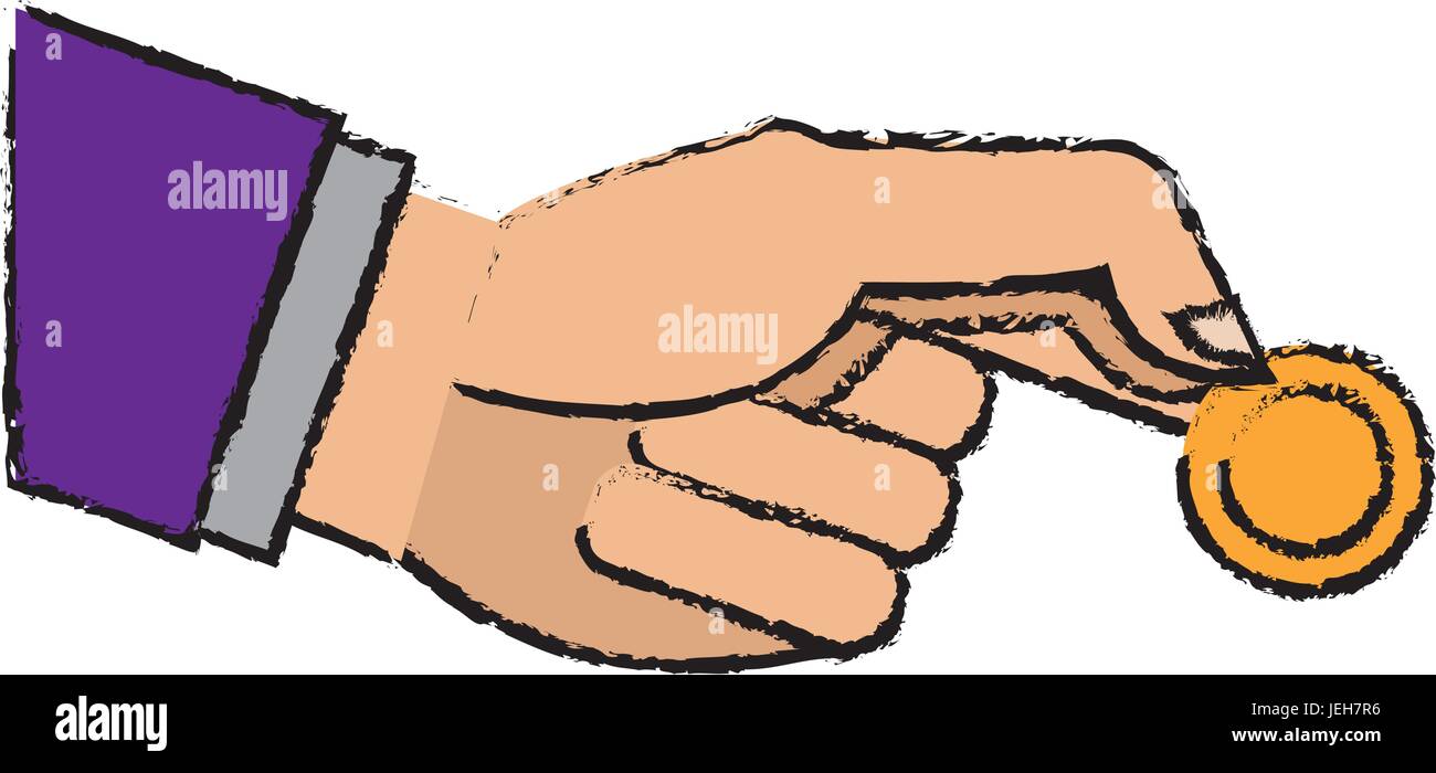 hand business man holding coin money image Stock Vector Image & Art - Alamy