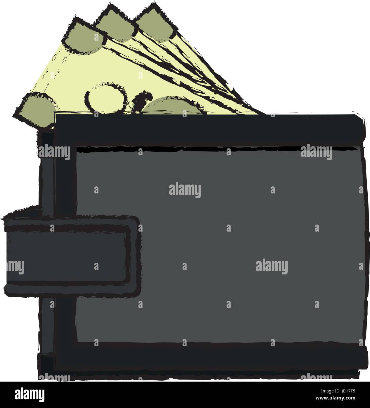 cartoon wallet banknote money safe icon Stock Vector Image & Art - Alamy