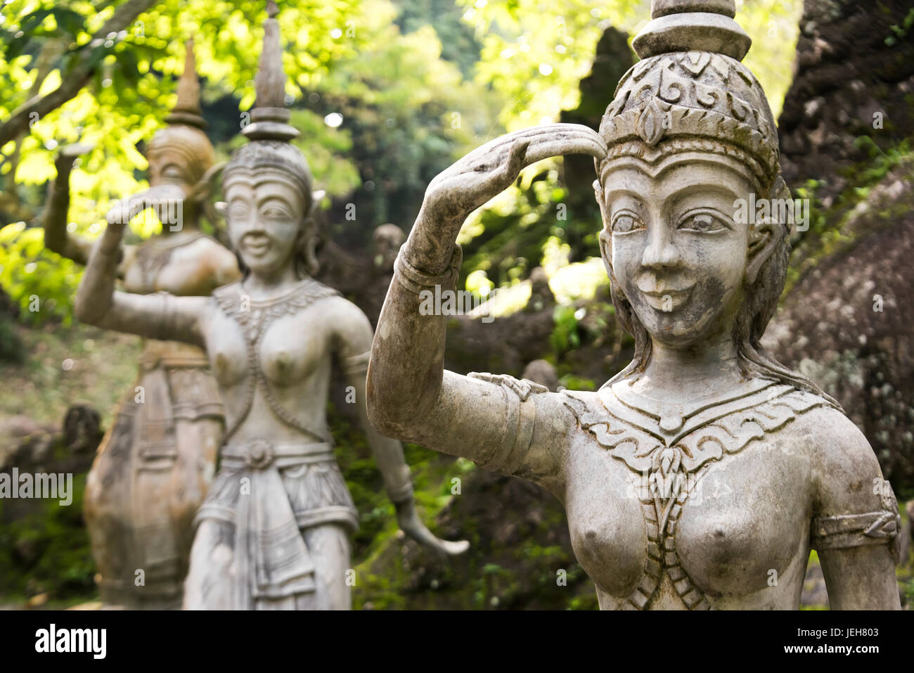Buddhist statues in Secret Buddha Garden; Ko Samui, Chang Wat Surat Thani, Thailand Stock Photo
