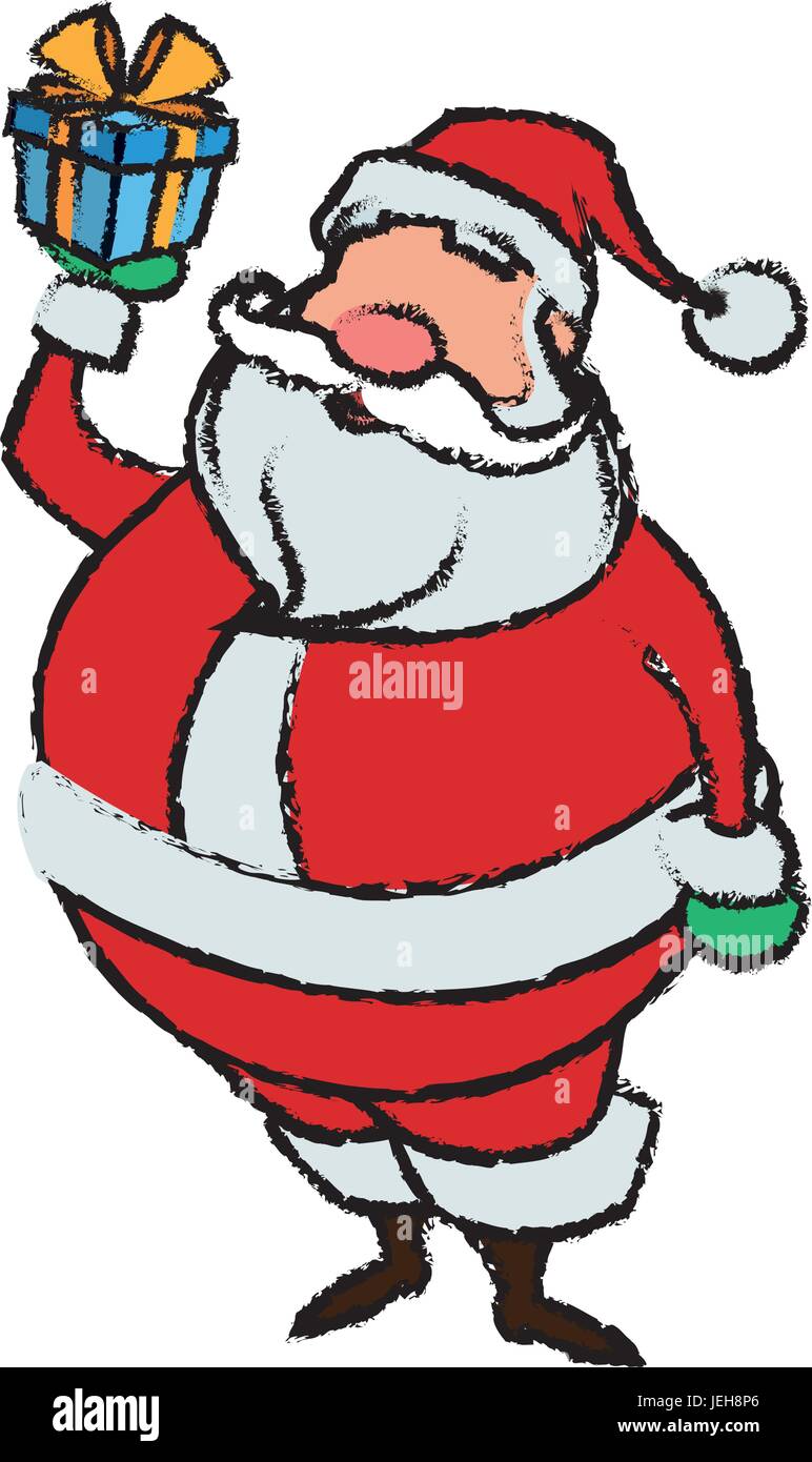cartoon santa claus holding gift box for your christmas Stock Vector ...
