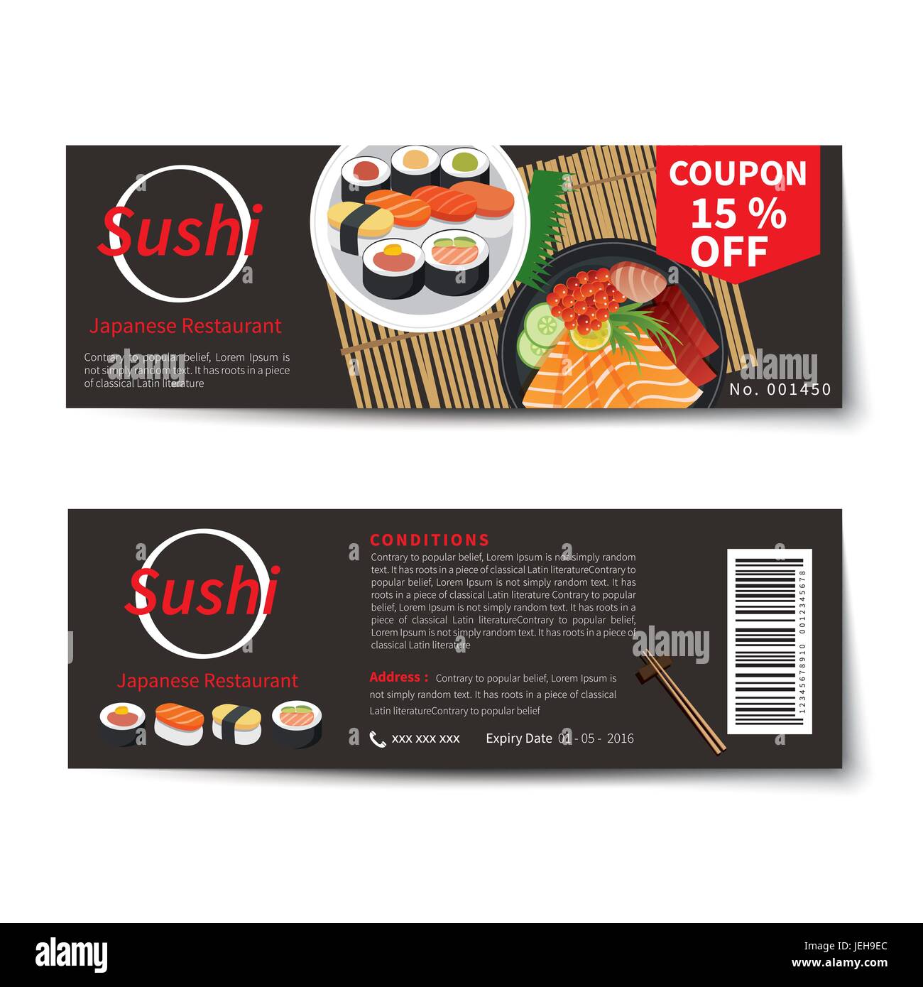 sushi coupon discount template flat design Stock Vector Image & Art Alamy
