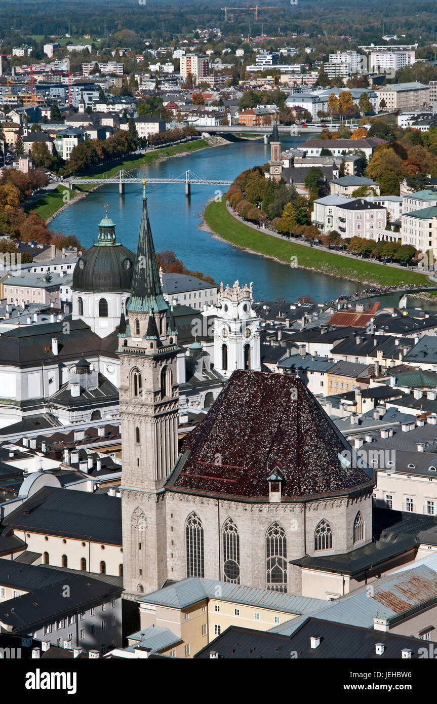 Salzburg vertical view, Austria Stock Photo