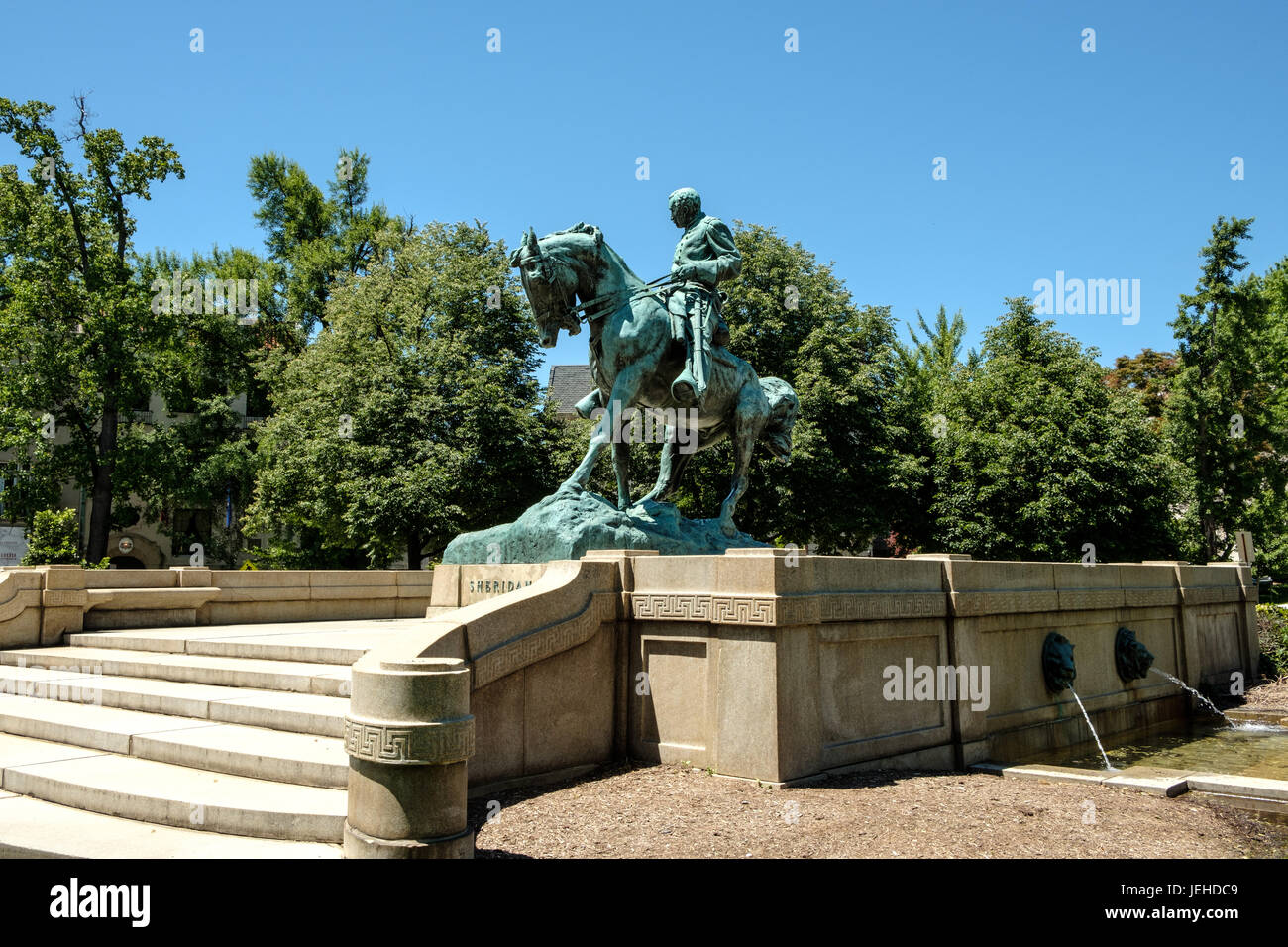 General Philip Sheridan equestrian statue, Sheridan Circle, Washington DC Stock Photo