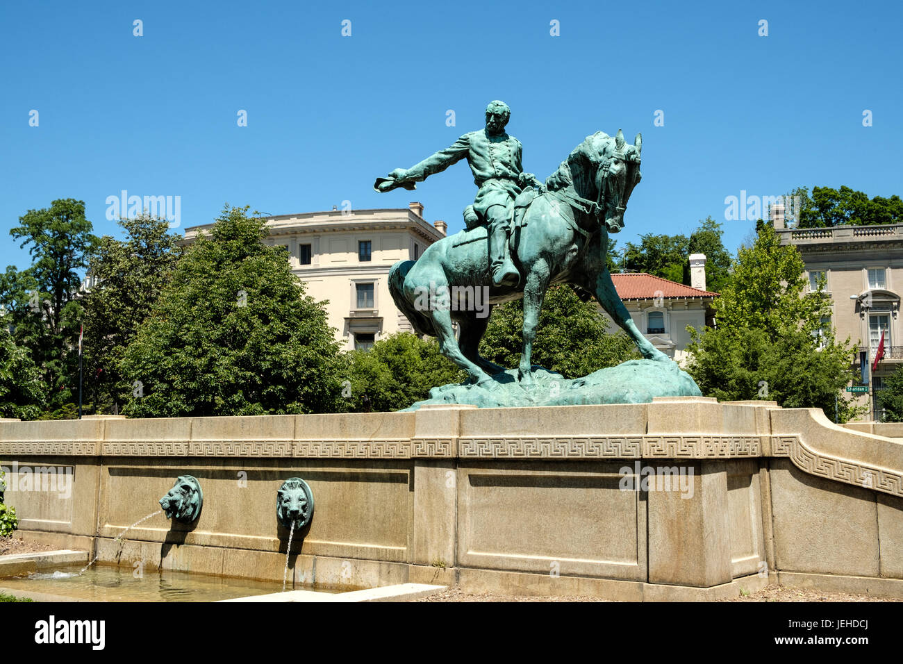 General Philip Sheridan equestrian statue, Sheridan Circle, Washington DC Stock Photo