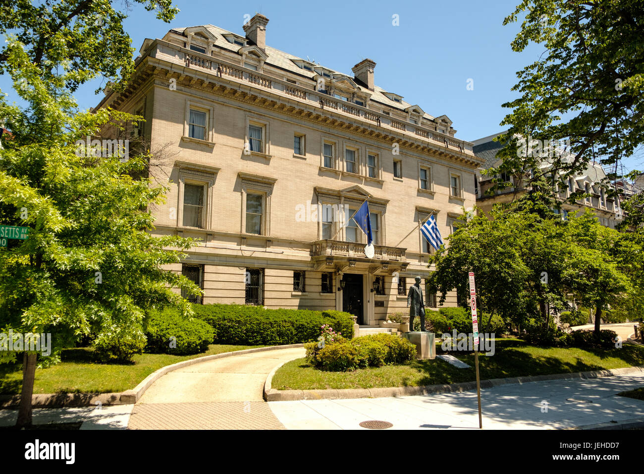 Embassy of Greece, 2217 Massachusetts Avenue NW, Washington DC Stock Photo