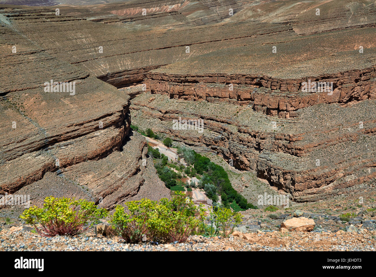 landscape in upper Dades valley with Gorge de Dades,  Morocco, Africa Stock Photo