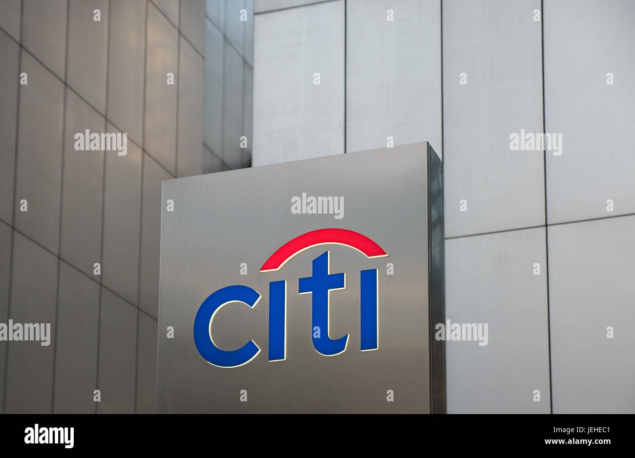 Citi Sign in Front of the Citigroup Building in Midtown New York City Stock Photo