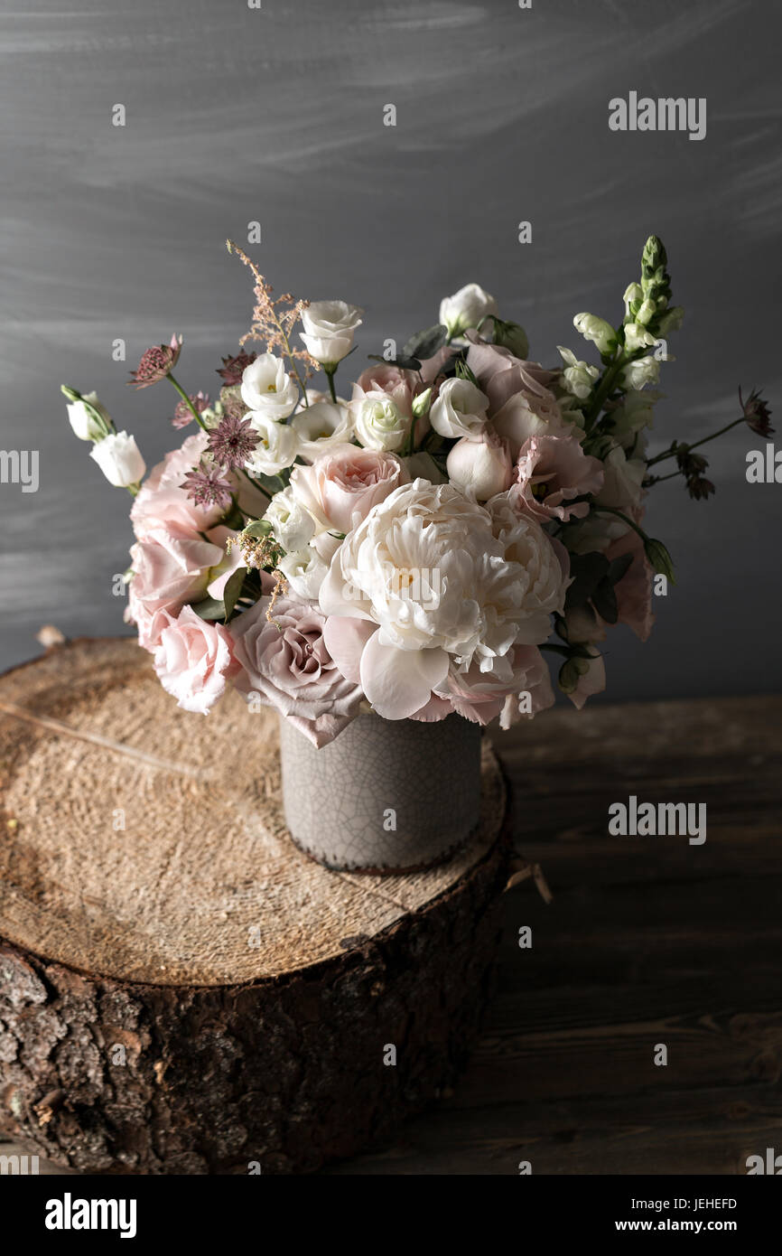 Vintage Still Life With Flowers Stock Photo - Alamy