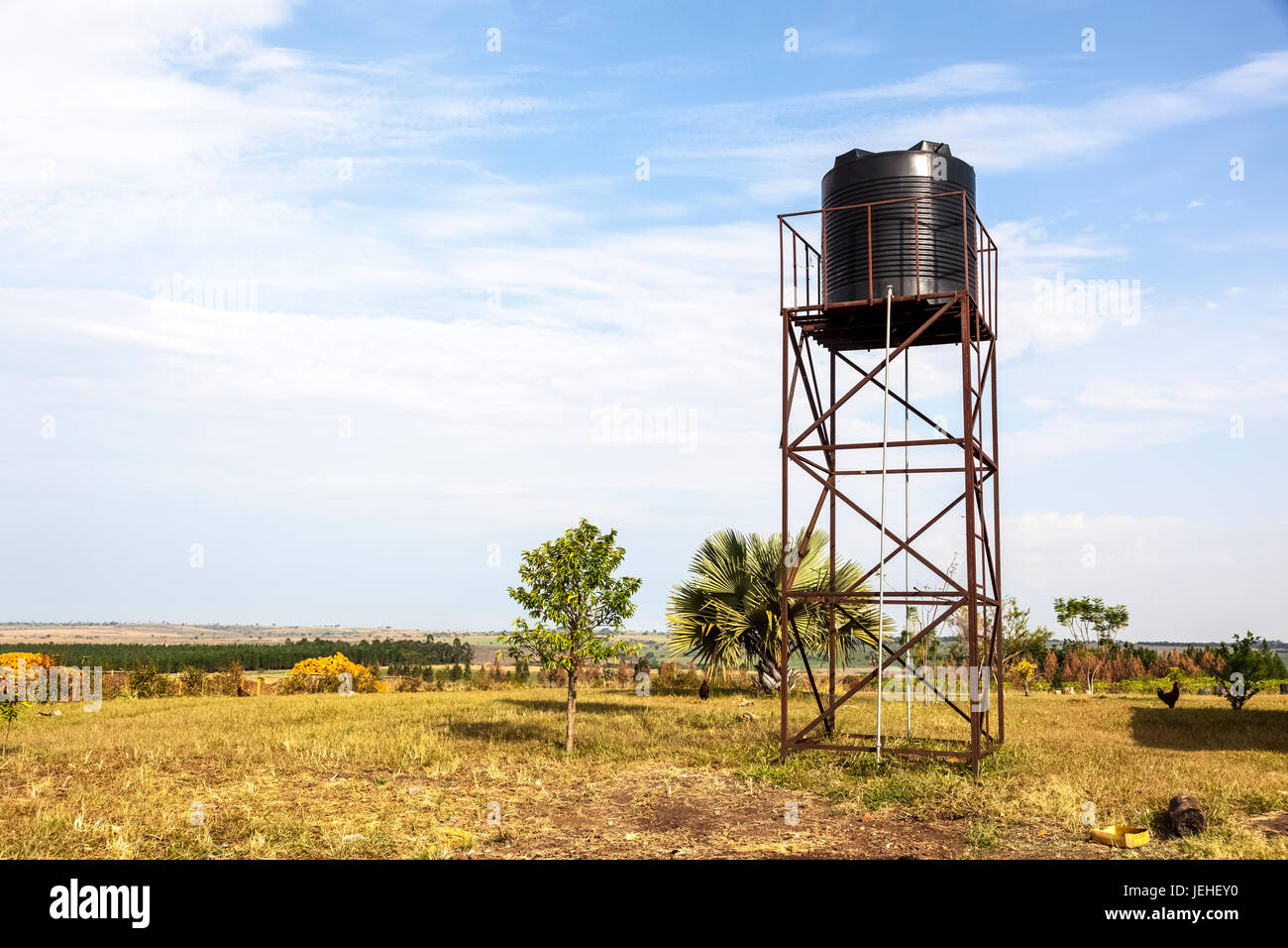 Water storage tank; Uganda Stock Photo