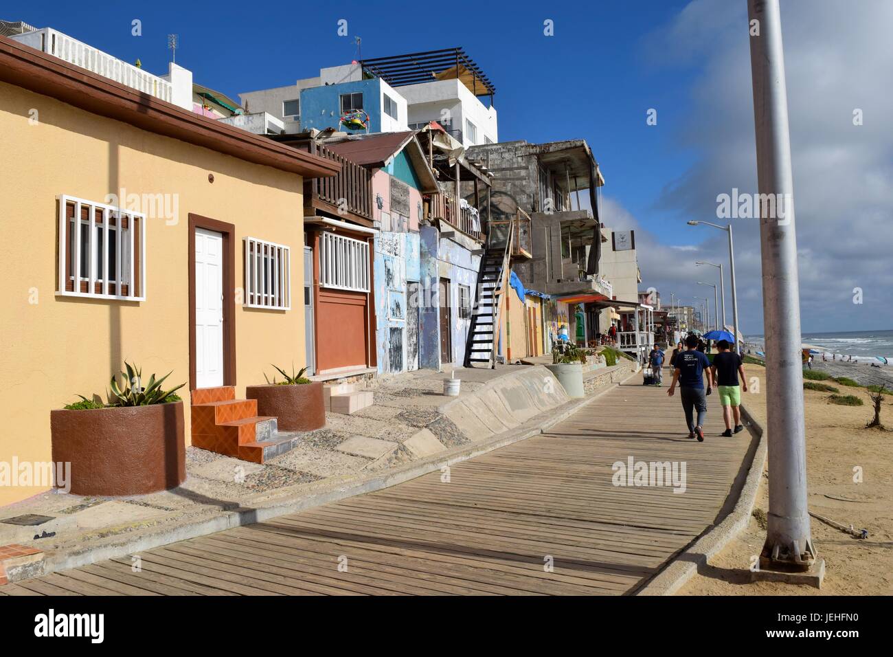Boardwalk in Playas de Tijuana, Mexico Stock Photo