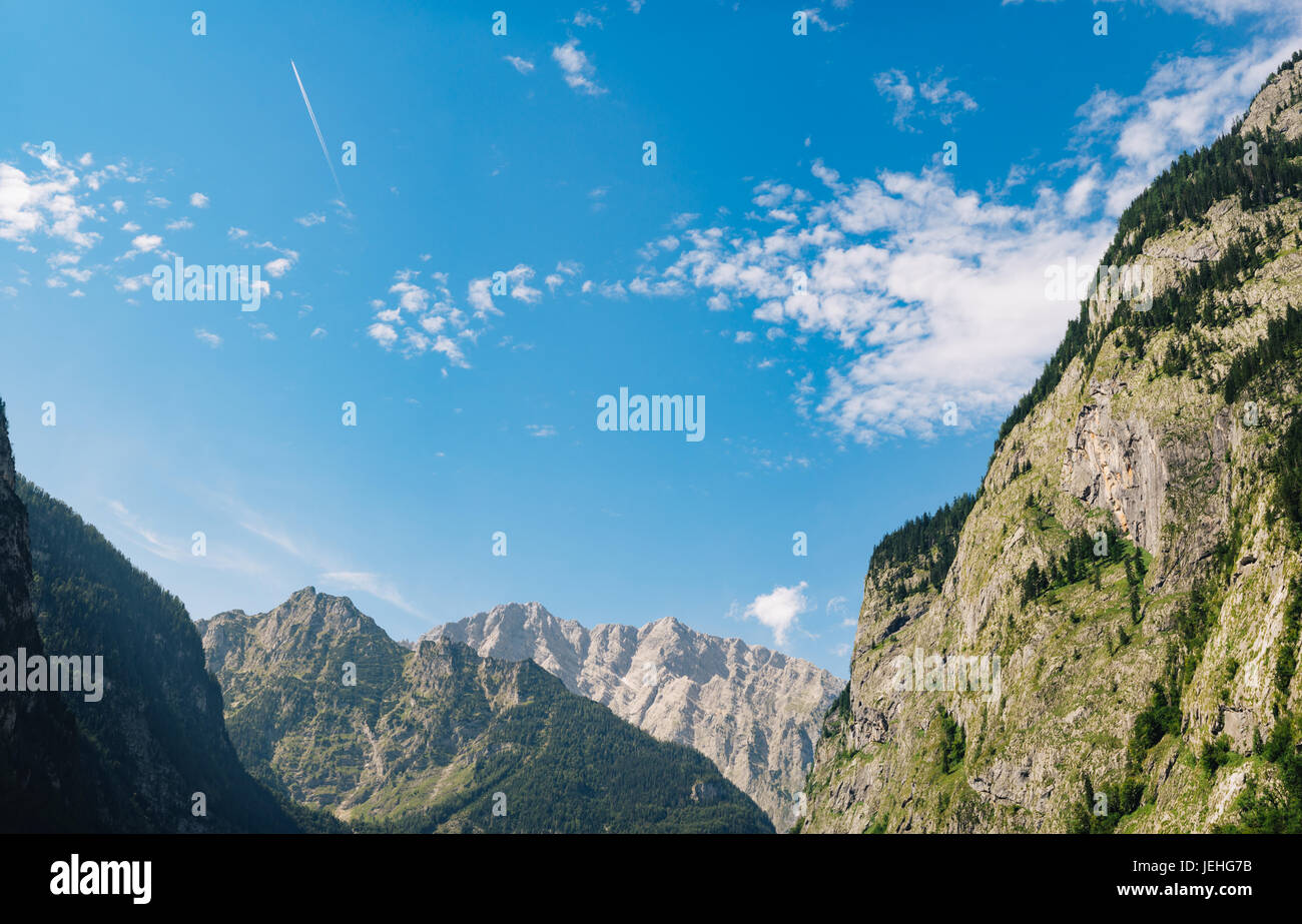 Alpine mountains in Berchtesgaden national park, Bavaria, Germany Stock Photo