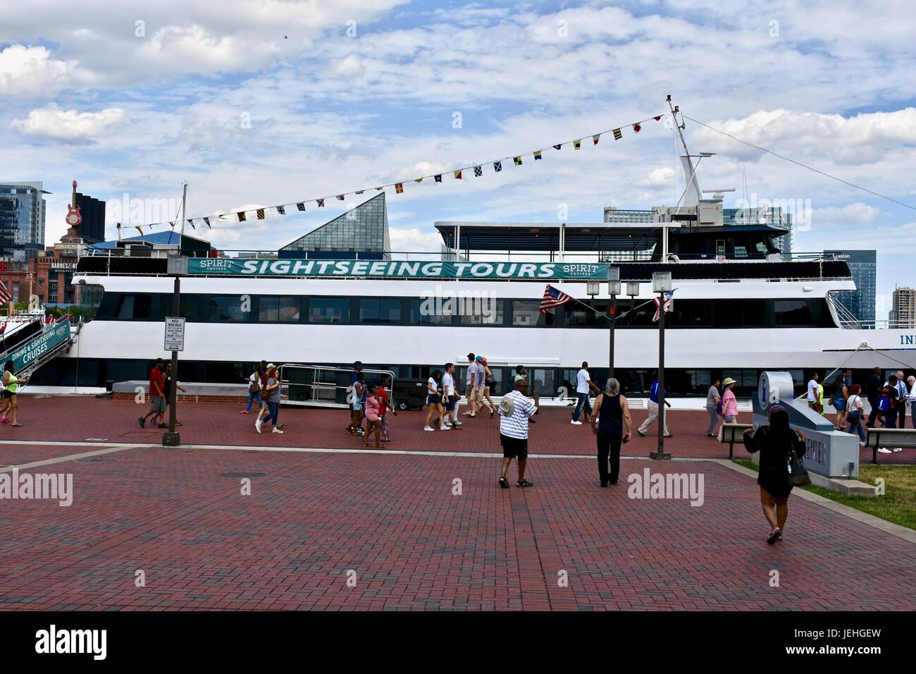 Baltimore inner harbor sight seeing tours boat Stock Photo