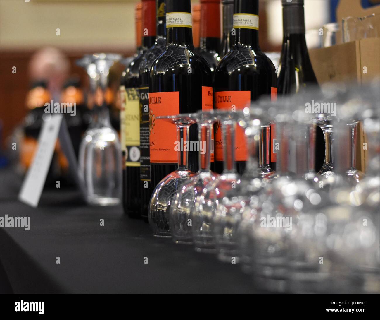 A wine bar set up at special event Stock Photo Alamy