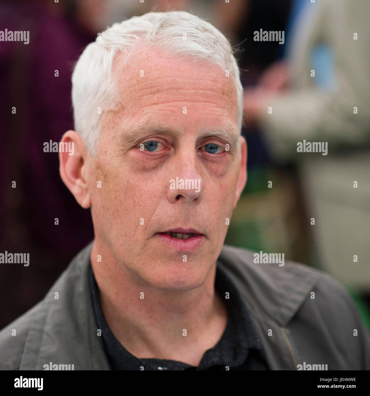 Matthew Carr, writer, journalist and broadcaster, author of 'Blood and Faith: the Purging of Muslim Spain '  , appearing at the 2017 Hay Festival of Literature and the Arts, Hay on Wye, Wales UK Stock Photo