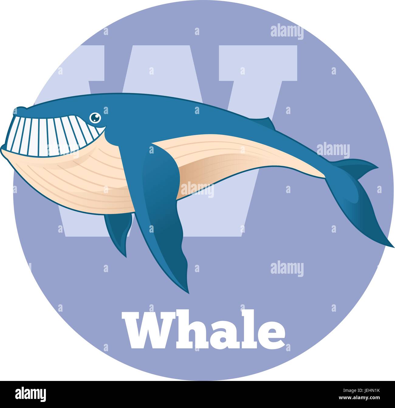 ABC Cartoon Whale2 Stock Vector