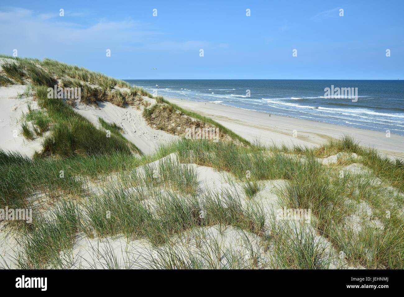 De hoge duinen nabij Strandpaal 45 Stock Photo