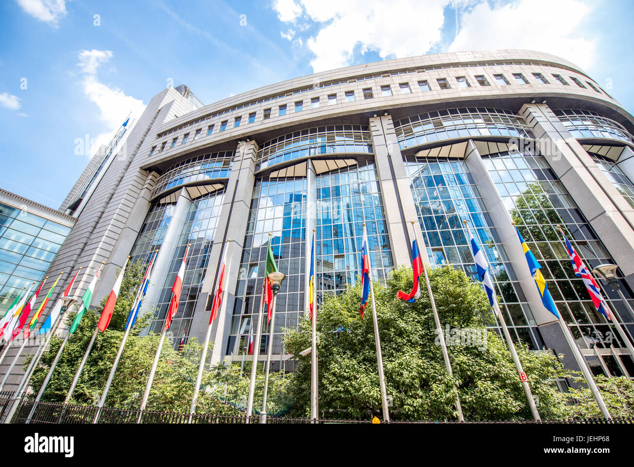 European parliament building in Brussels Stock Photo