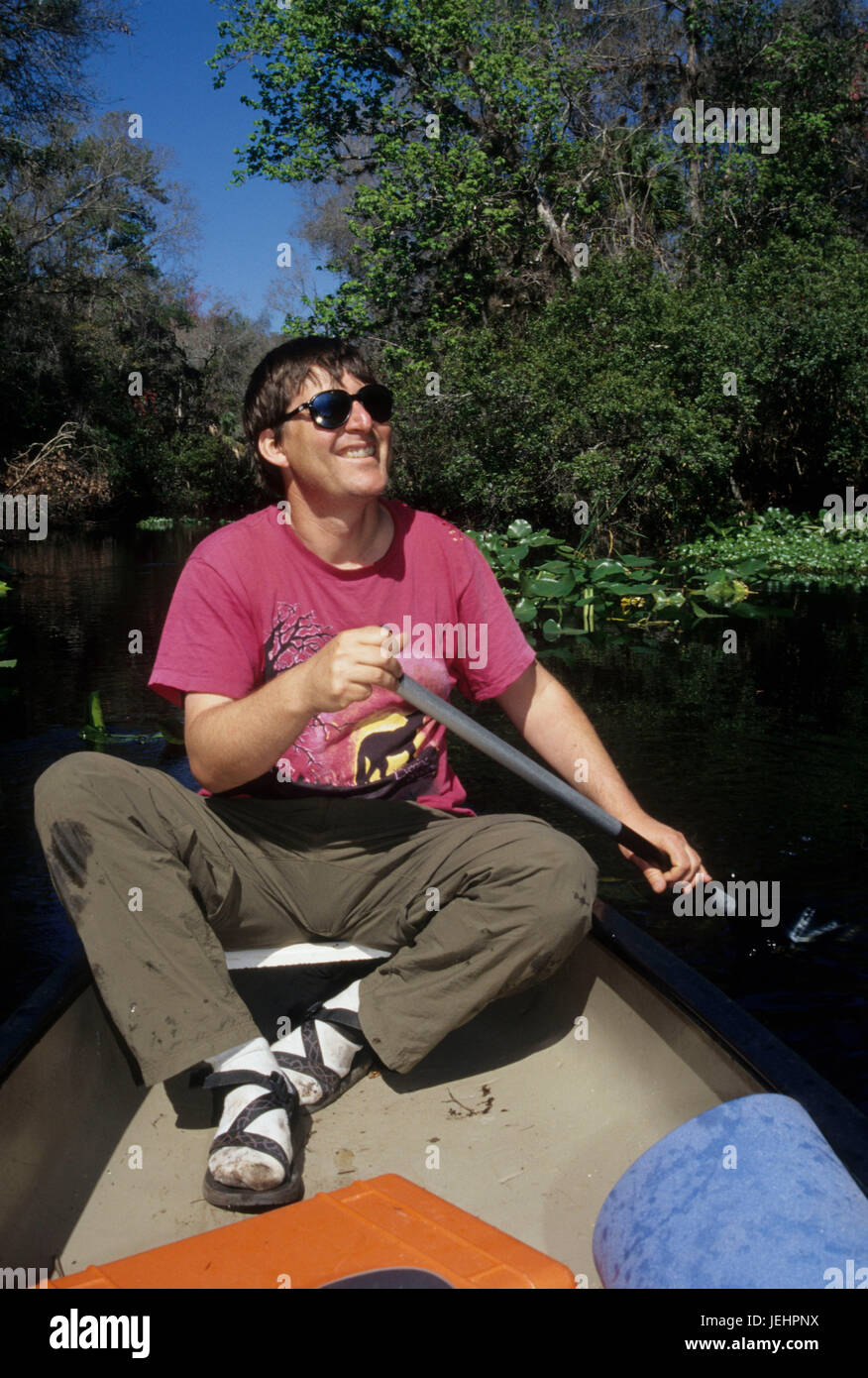 Canoeing on Rock Springs Run, Wekiwa Springs State Park, Florida Stock