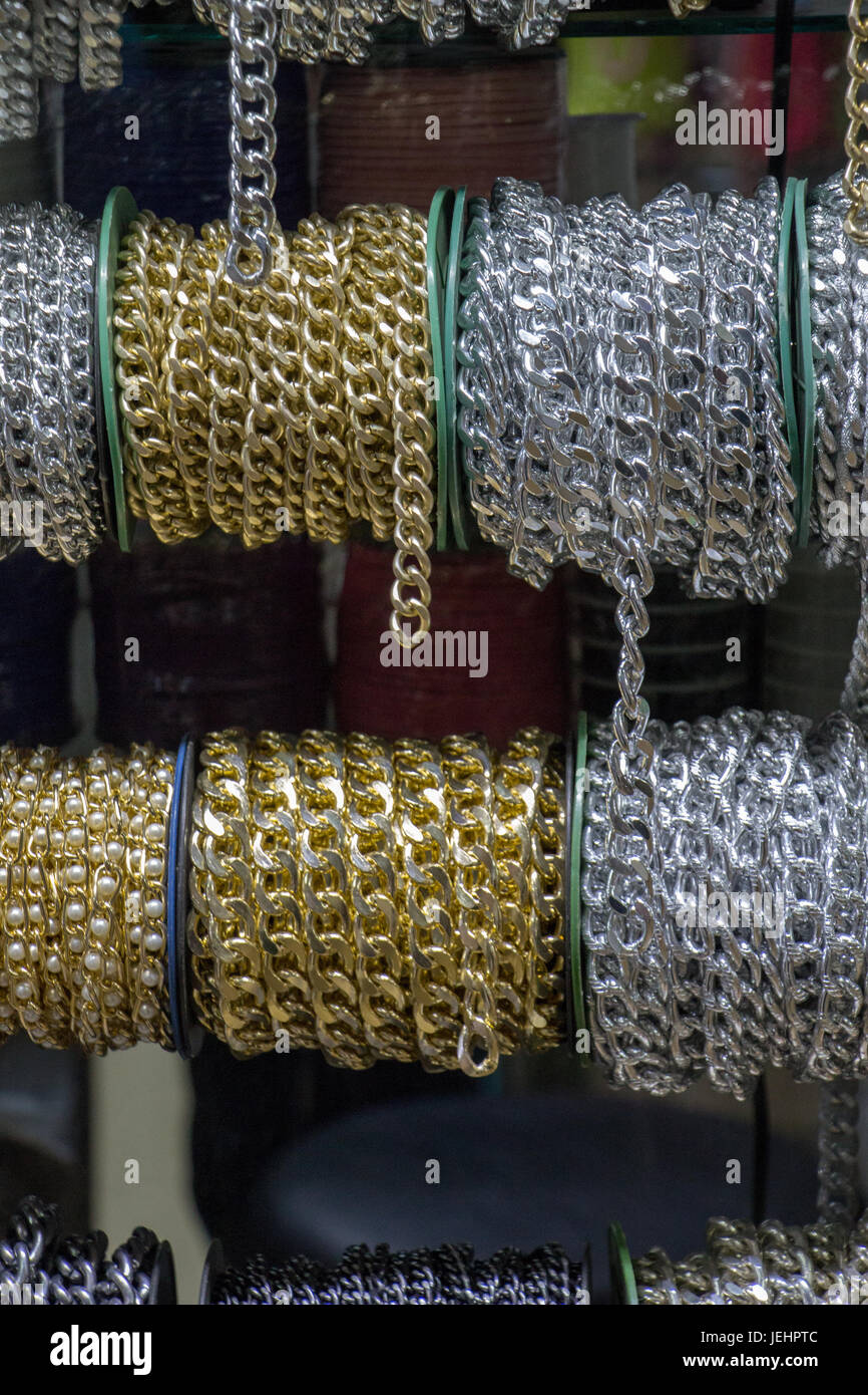 Rolls Of Decorative Chains In View Stock Photo, Picture and Royalty Free  Image. Image 100099160.
