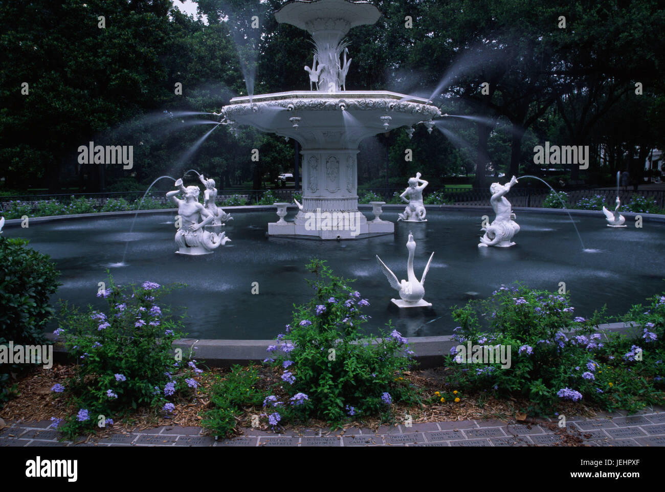 Forsythe Park Fountain, Savannah, Stock Photo Alamy