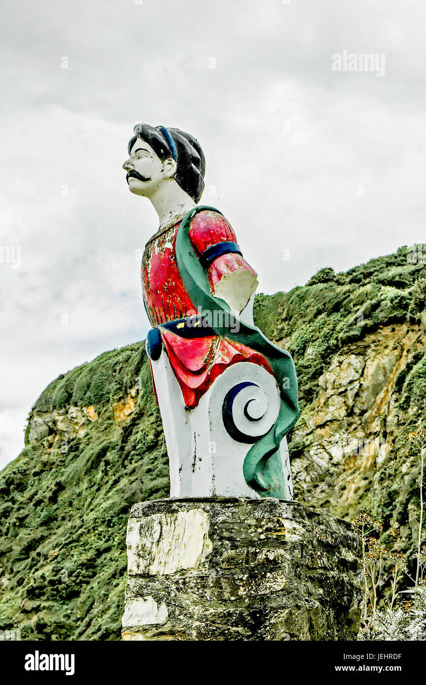 Galionsfigur in Cornwall, Polkerris; Figurehead Stock Photo