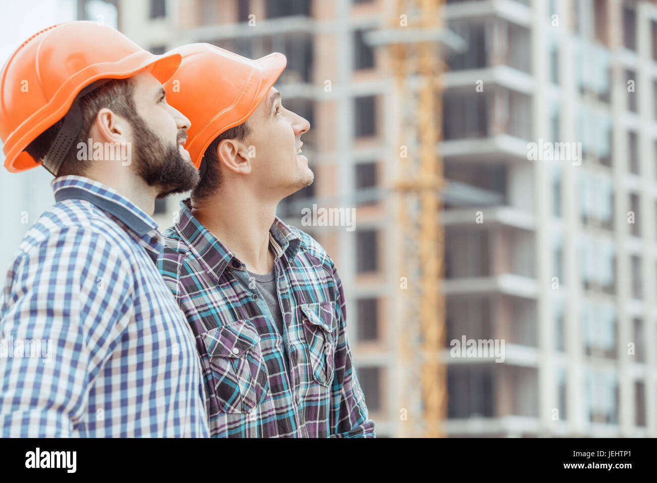 Male work building construction engineering occupation looking up Stock ...