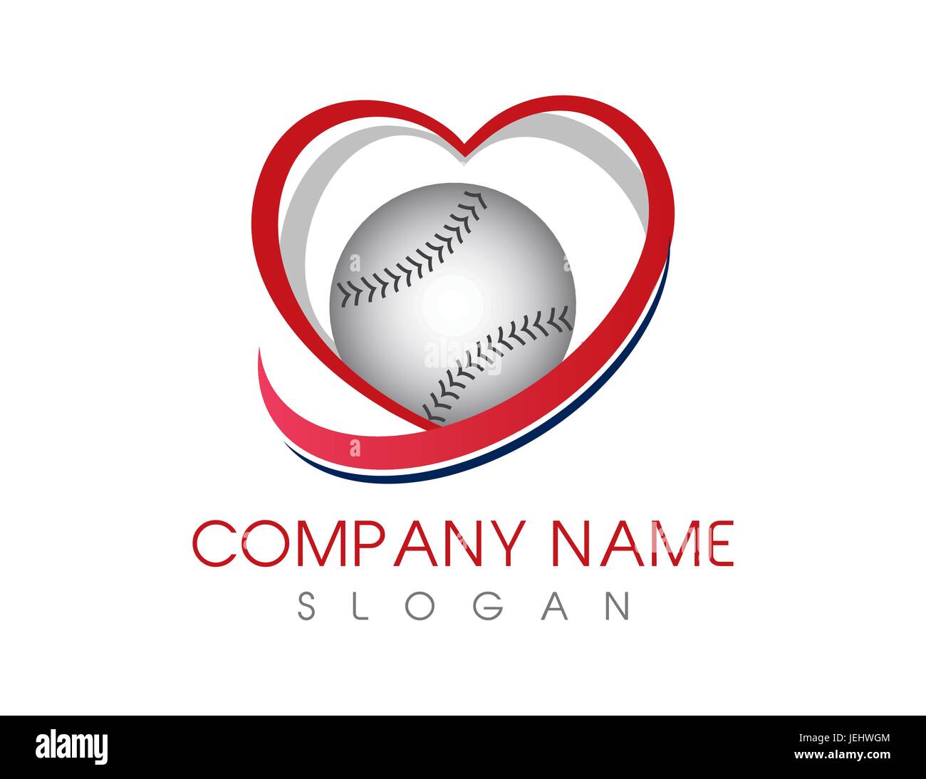 Love baseball logo Stock Vector