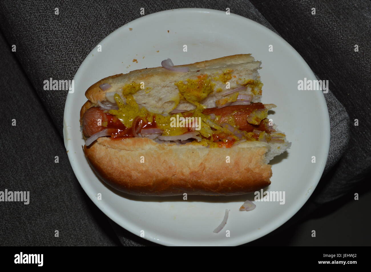 Indian Style Hot dog Stock Photo Alamy