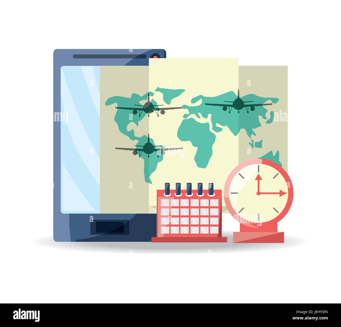smartphone with map to destination of travel Stock Vector Image & Art ...