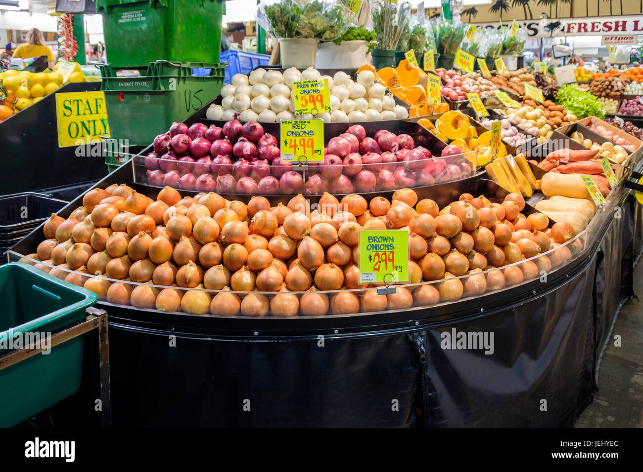 Adelaide, Australia November 12, 2016 Vegetables on display at