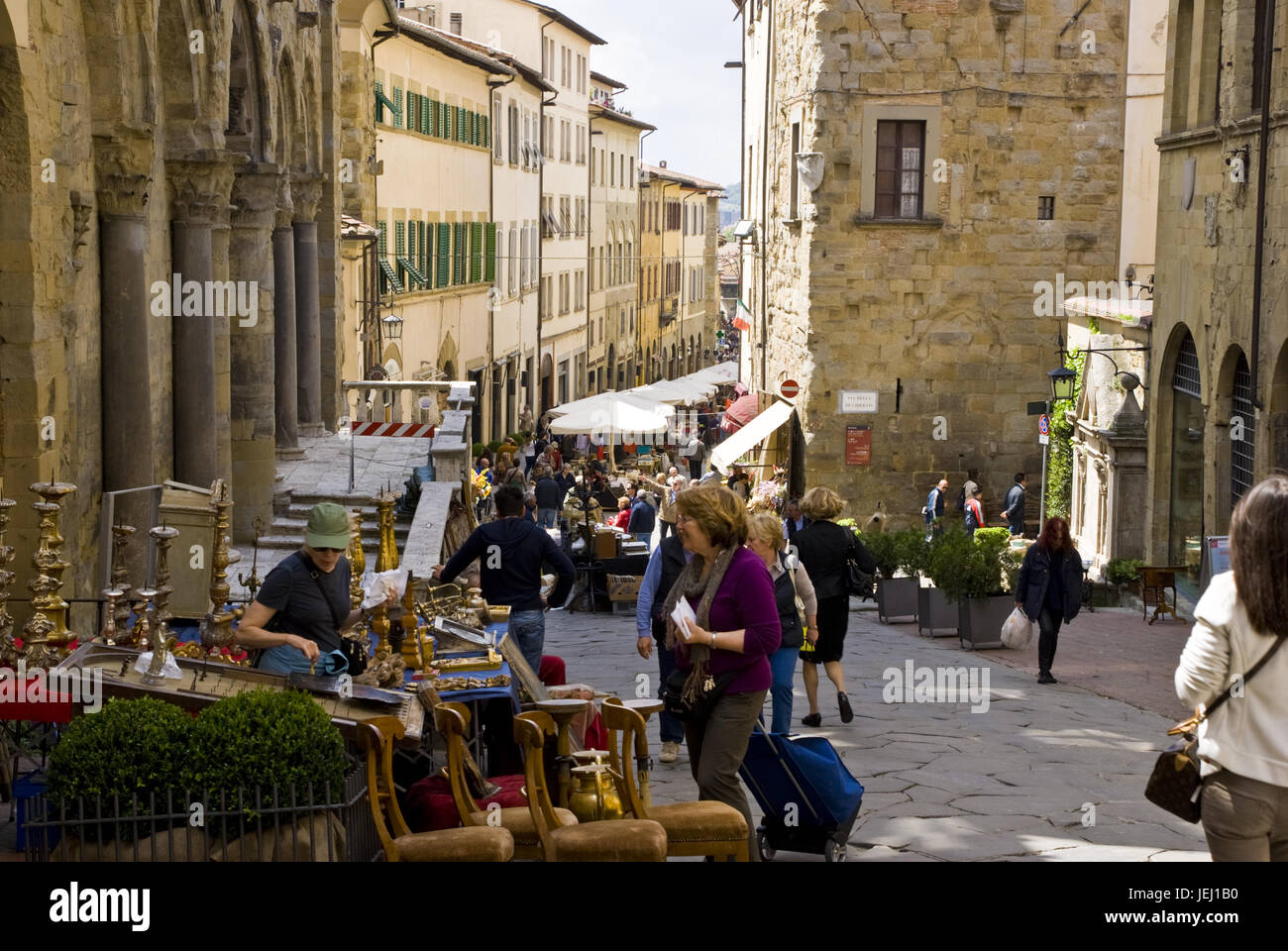 Antique market in Arezzo, Tuscany, Italy Stock Photo