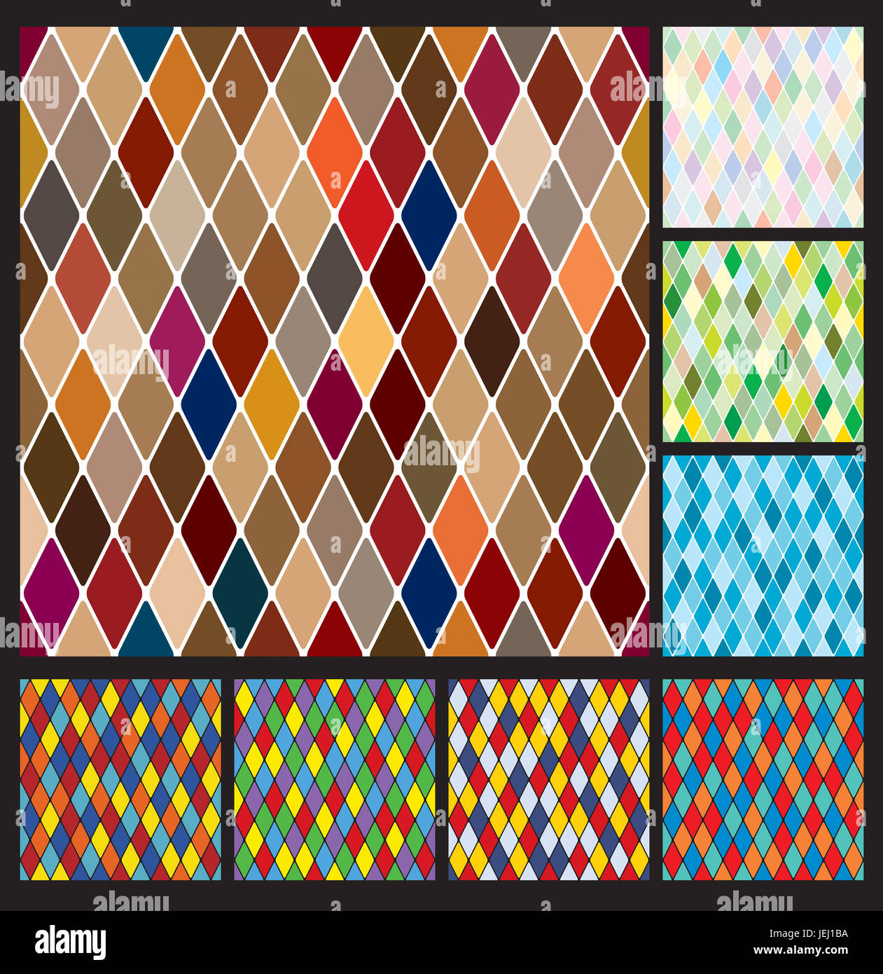 Spring Harlequin Pattern Harlequine pattern set Stock Photo - Alamy