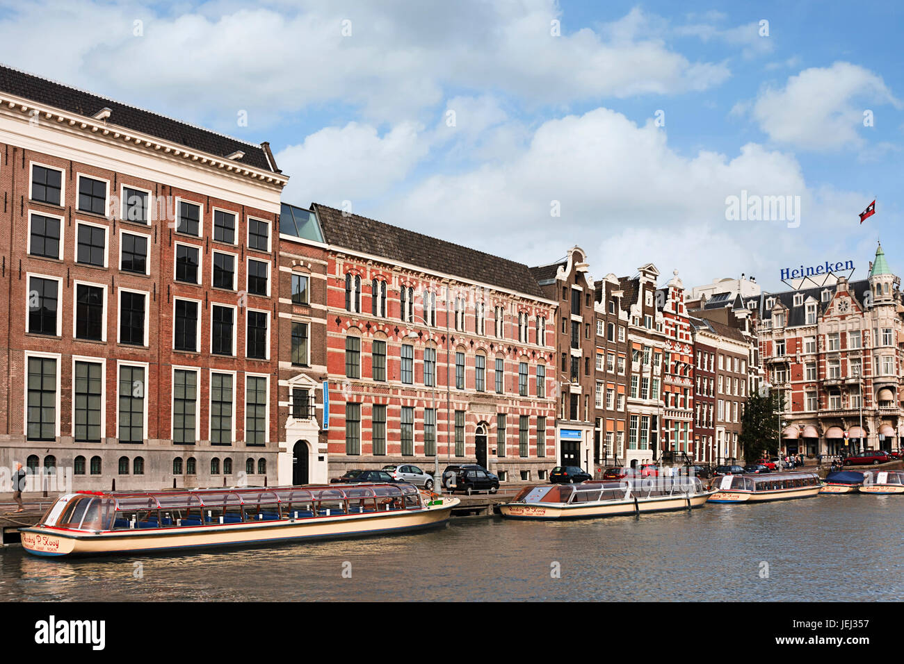 AMSTERDAM–JULY 20, 2009. 17th century mansions. More than 100 KM of 17th-century canals in Amsterdam, were were added to the UNESCO World list. Stock Photo