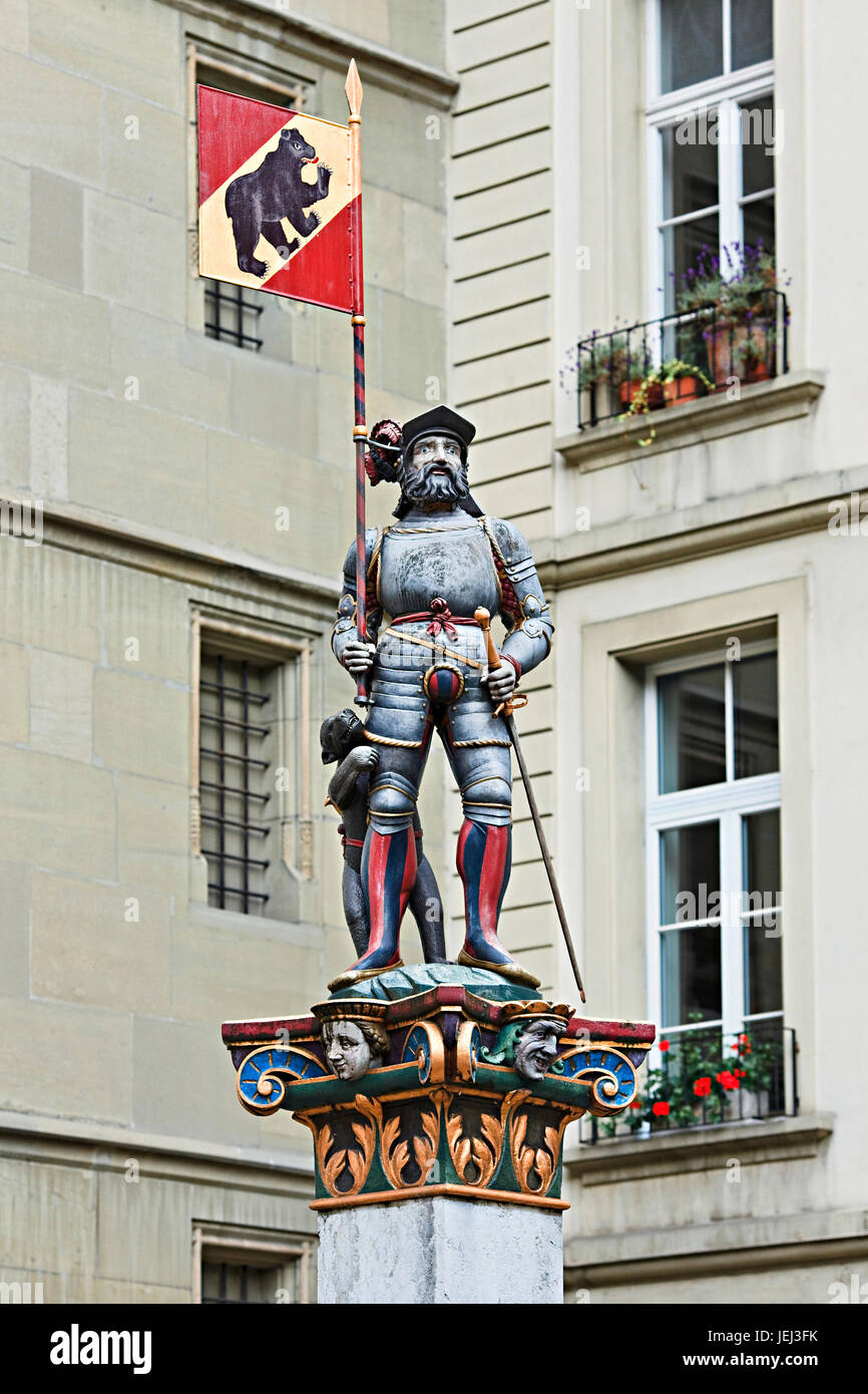 Statue of a knight at the Old Town of Bern, Switzerland Stock Photo - Alamy