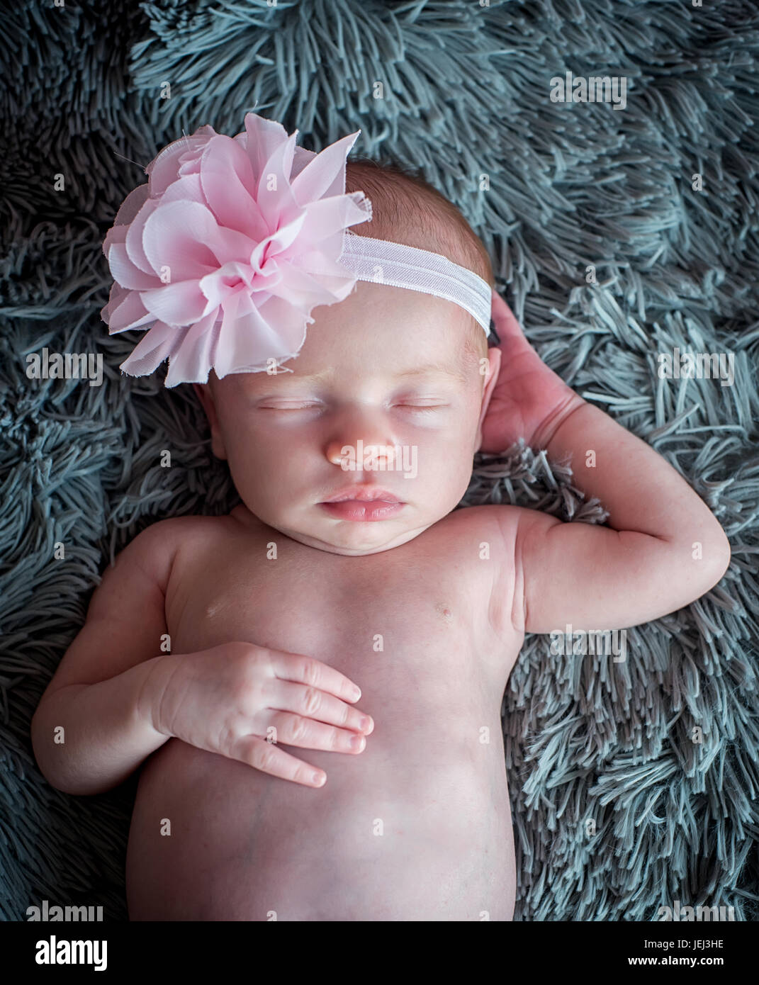newborn baby sweetly sleeps Stock Photo