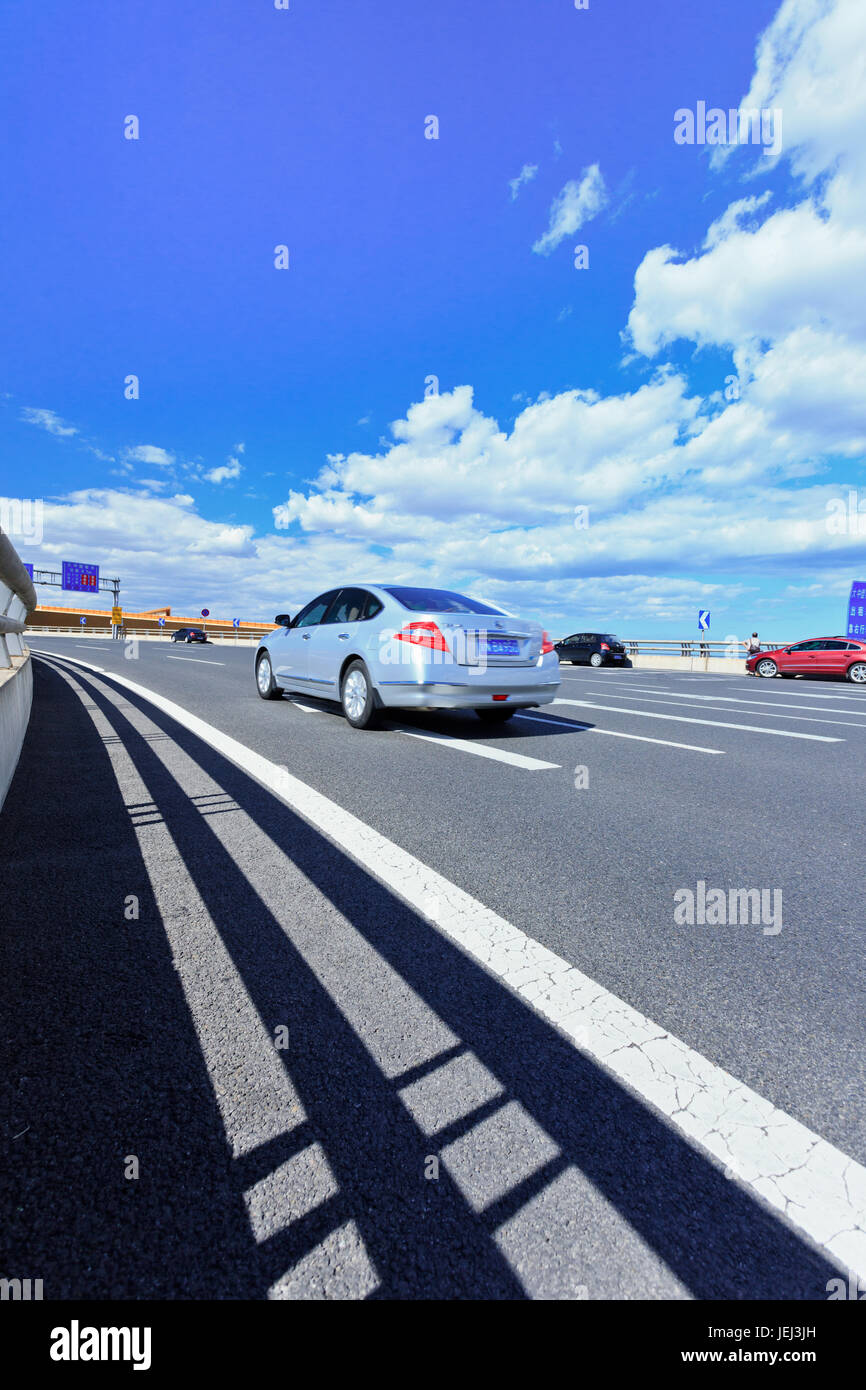 BEIJING-SEPT. 3, 2012. Expressway Beijing Capital International Airport. China gave green light to 60 infrastructure projects worth over $150 billion. Stock Photo